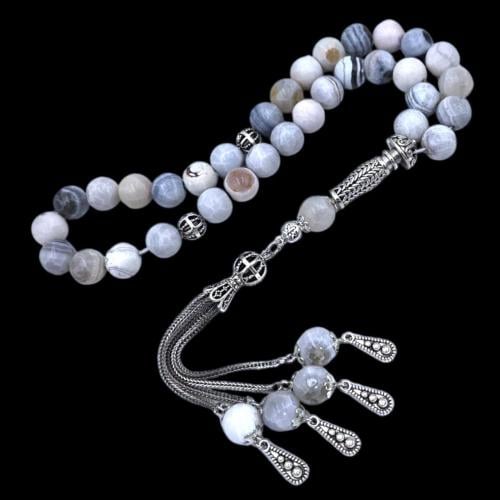 سبحة فاخرة بحجر العقيق– تصميم أنيق وفريد