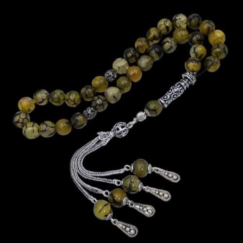 سبحة فاخرة بحجر العقيق– تصميم أنيق وفريد