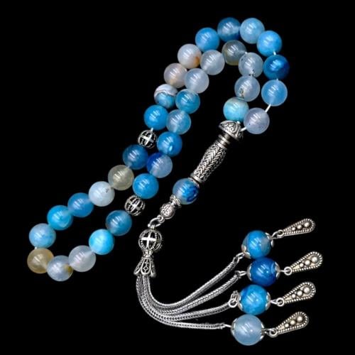 سبحة فاخرة بحجر العقيق– تصميم أنيق وفريد