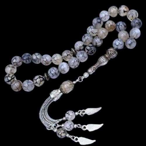 سبحة فاخرة بحجر العقيق– تصميم أنيق وفريد