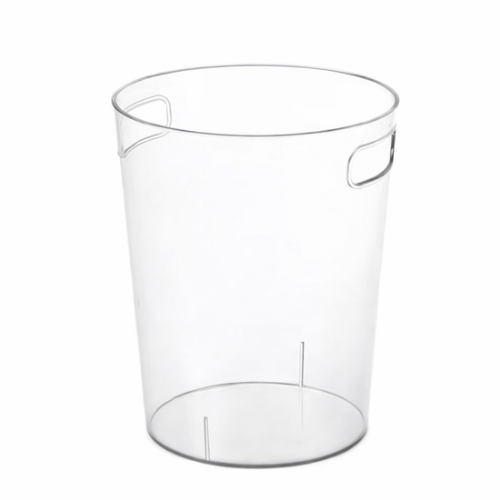 سلة مهملات بلاستيكية شفافة