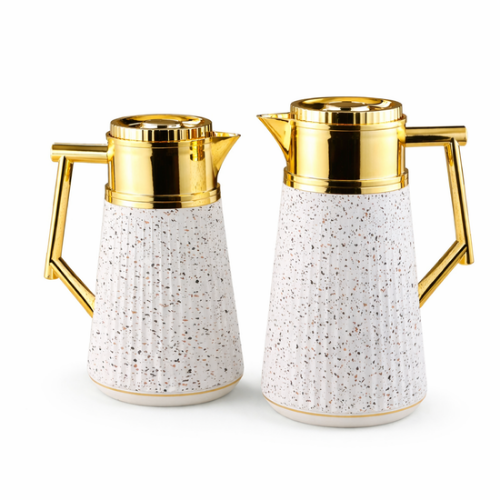 طقم ترامس شاي وقهوة أبيض منقط من رويال كاميل