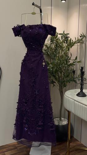 A dress with purple flowers