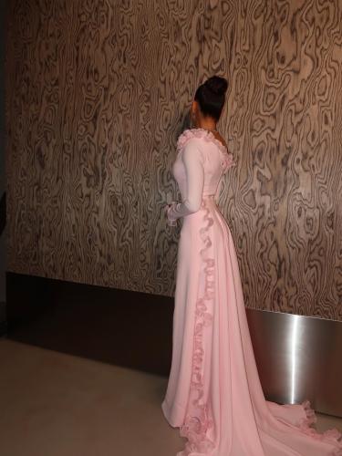 Pink dress with ruffles