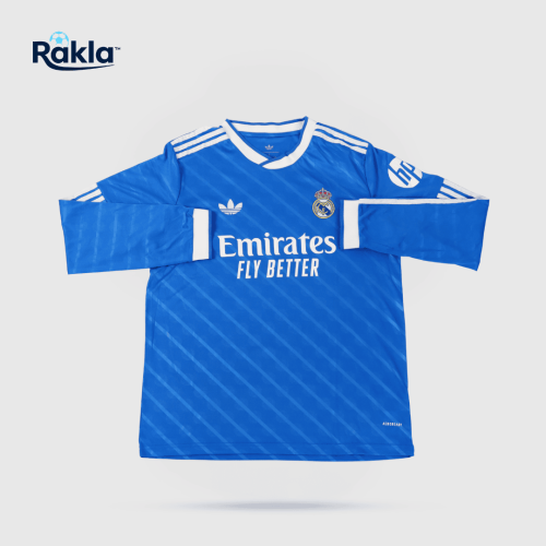 تيشيرت ريال مدريد 25/26 كم طويل ازرق