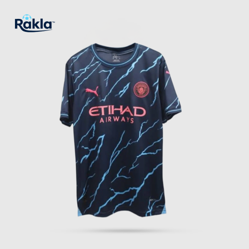 تيشيرت مانشستر سيتي أسود ولبني