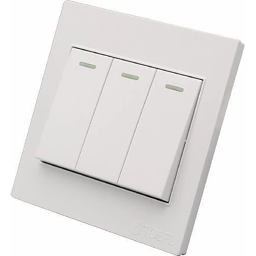 مفتاح كهرباء ثلاثي أبيض - تصميم بسيط وعالي الجودة