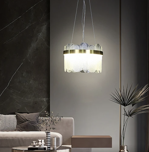 نجف مودرن لون شكل ذهبي مع اشراقة متعددة الألوان (...