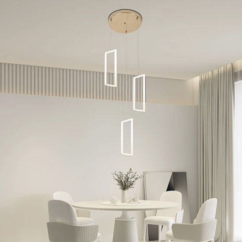 نجف مودرن ذهبي لون الانارة 3اضاءات 60 واط ثلاثي