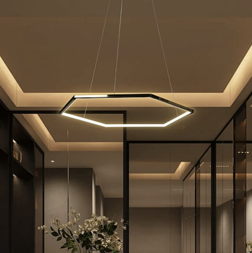 نجف مودرن ذهبي اصفر 42 واط قطر 80 سم