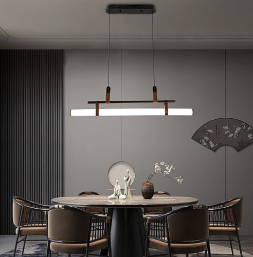 نجف مودرن اسود لون الانارة اصفر 12 واط قطر 75 سم