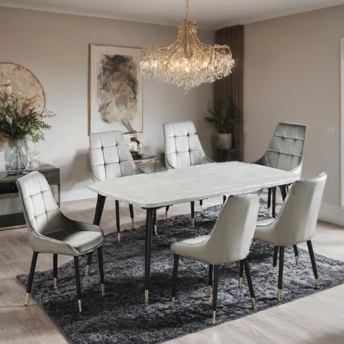 طاولة طعام رخام 6 كراسي مقاس 160*90 سم