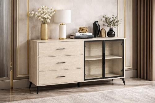 Elegant wooden buffet cabinet size 160 cm