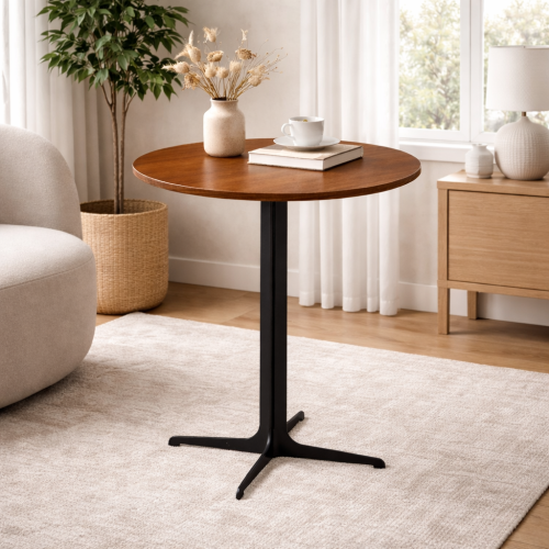 Coffee table melamine wood brown color 70*70