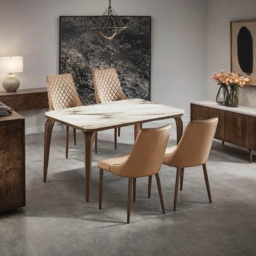 طاولة طعام بديل رخام 4 كراسي