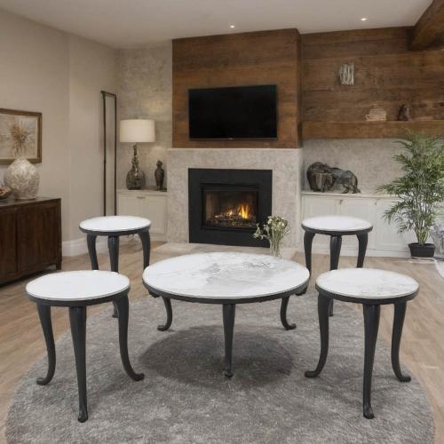 طقم طاولات شاي سيراميك 5 قطع