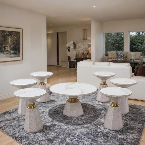 طقم طاولات شاي سيراميك 7 قطع