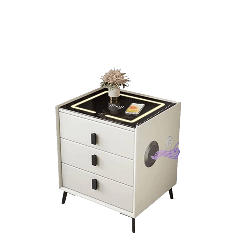 طاولة سرير جانبية ذكية شاحن لاسلكي و تايب سي و يو...