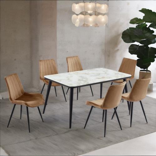 طاولة طعام رخام 6 كرسي