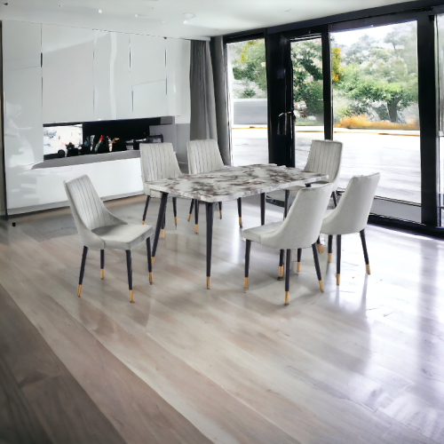 طاولة طعام رخام 6 كرسي