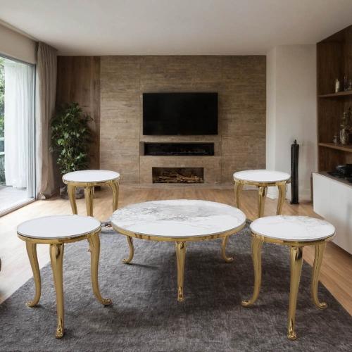 طقم طاولات شاي سيراميك 5 قطع