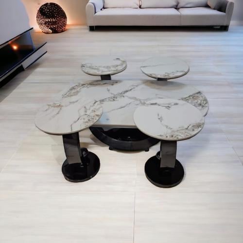 طقم طاولات خدمة سيراميك 5 قطع - اسود