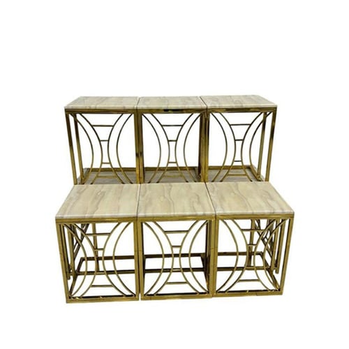 طقم طاولات شاي رخام استيل 7 قطع