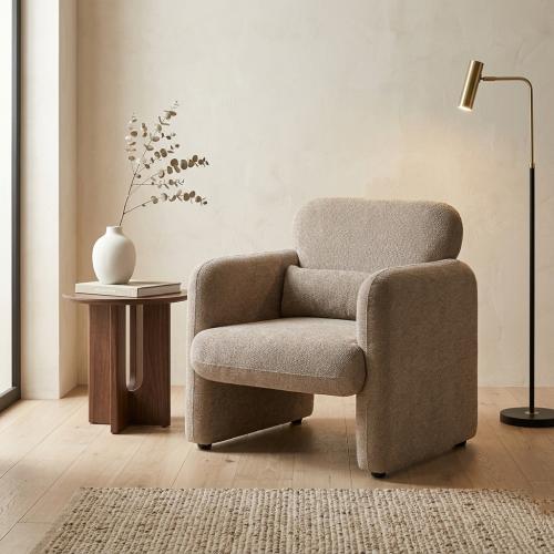 Single sofa, fabric, single, brown color