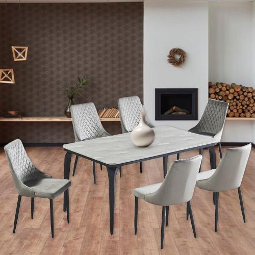 طاولة طعام رخام 6 كرسي