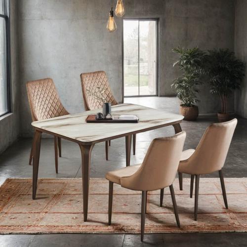 طاولة طعام رخام 4 كرسي