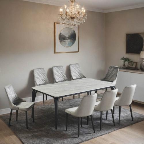 طاولة طعام بديل الرخام 8 كراسي