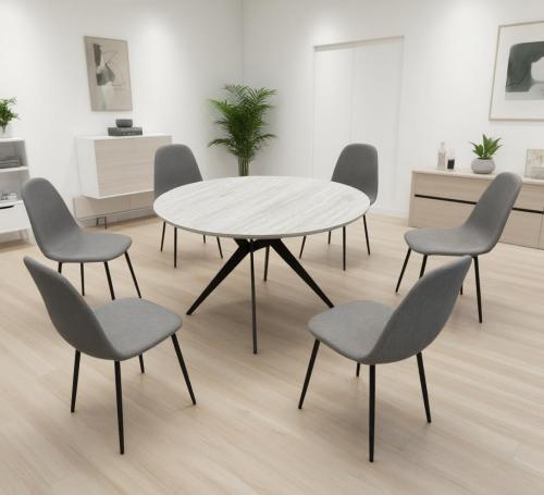 طاولة طعام دائري 6 كرسي مقاس 120*120 سم