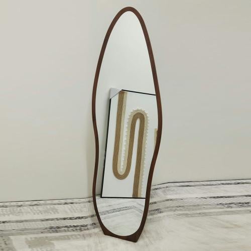 مرايا استاند خشب بني فاتح مقاس 50*160 سم