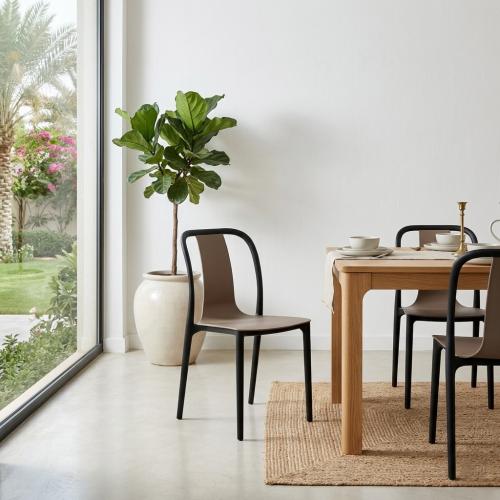 Single plastic chair, color gray