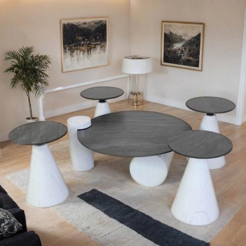 طقم طاولات شاي خشب 5 قطع