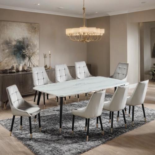 طاولة طعام رخام 8 كراسي مقاس 200*100 سم