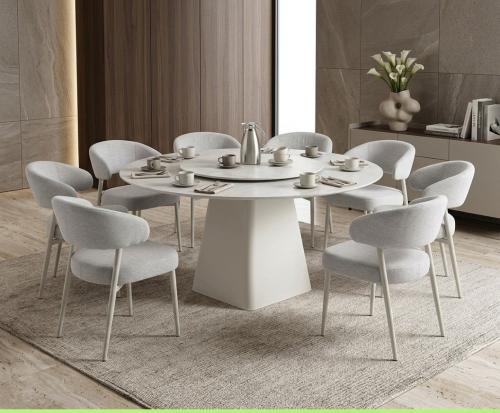 Ceramic dining table 8 chairs 150*150 cm