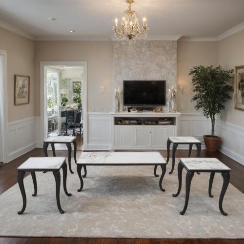 طقم طاولات شاي سيراميك 5 قطع