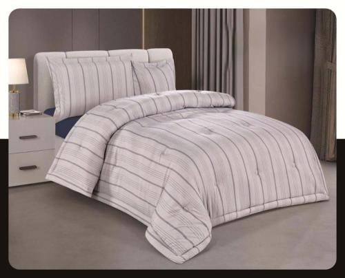 مفرش تيجا مقلم نفر ونص 4 قطع