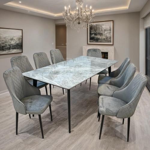 طاولة طعام سيراميك 8 كراسي مقاس 1,80/90 سم