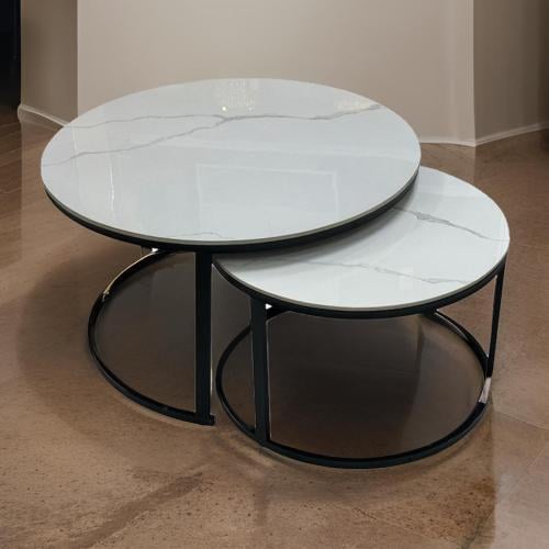 طقم طاولات شاي سيراميك 2 قطعة