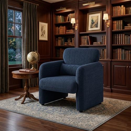 Single fabric sofa chair with an elegant design