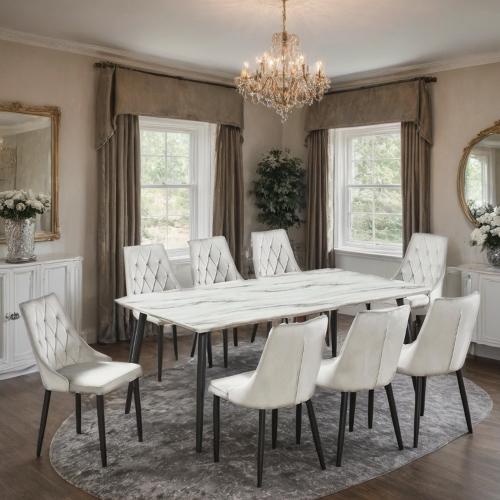 طاولة طعام بديل رخام 8 كراسي