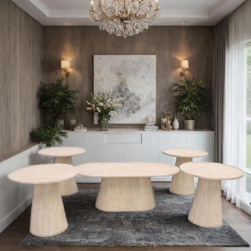 طقم طاولات شاي خشب 5 قطع