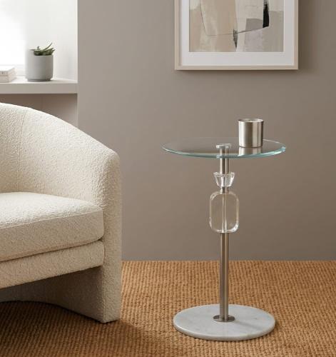 Single service table, crystal, 33+57 cm