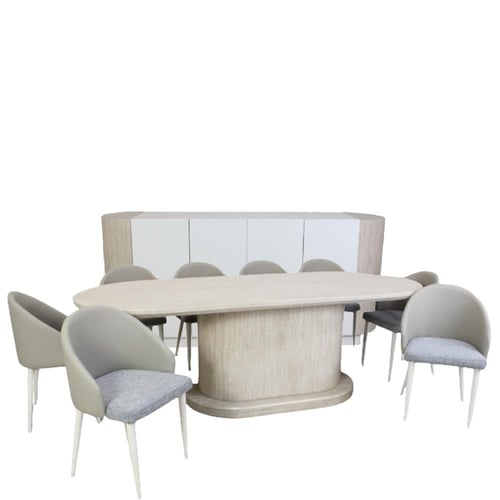 طاولة طعام خشب 8 كراسي مع بوفية