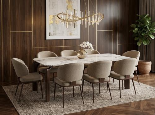 Marble dining table 8 chairs