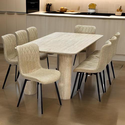 طاولة طعام خشب 8 كراسي مقاس 76*100*200 سم