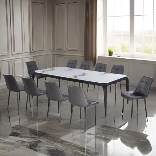 طاولة طعام رخام 10 كراسي مقاس 110*230 سم