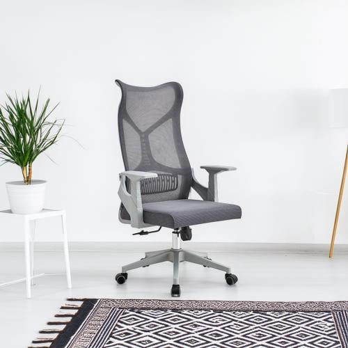 كرسي مكتب دوار رمادي تصميم حديث